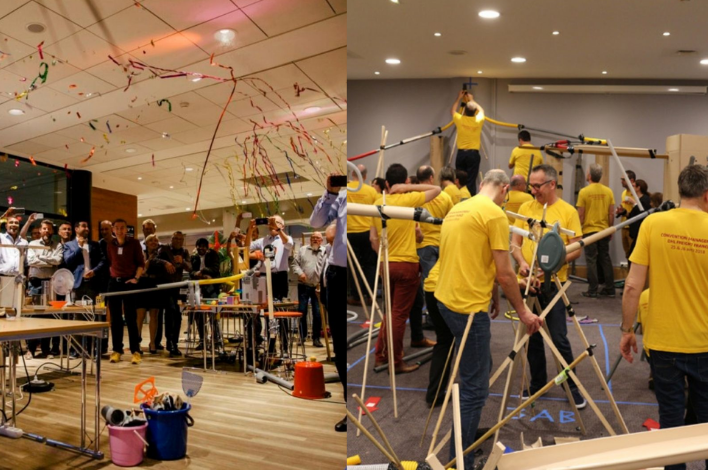 En équipe créer la plus long chaine , les participants doivent coordonner leurs efforts pour atteindre l’objectif commun créer un parcours de réactions qui s’enchaînent comme des dominos.